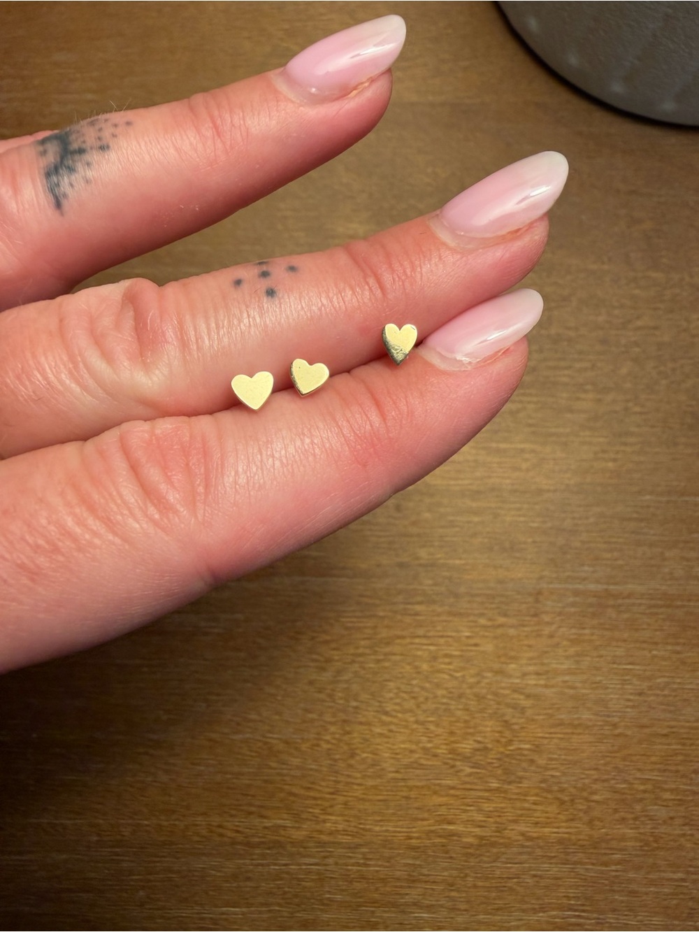Solid gold heart EARRINGS (backs not included)